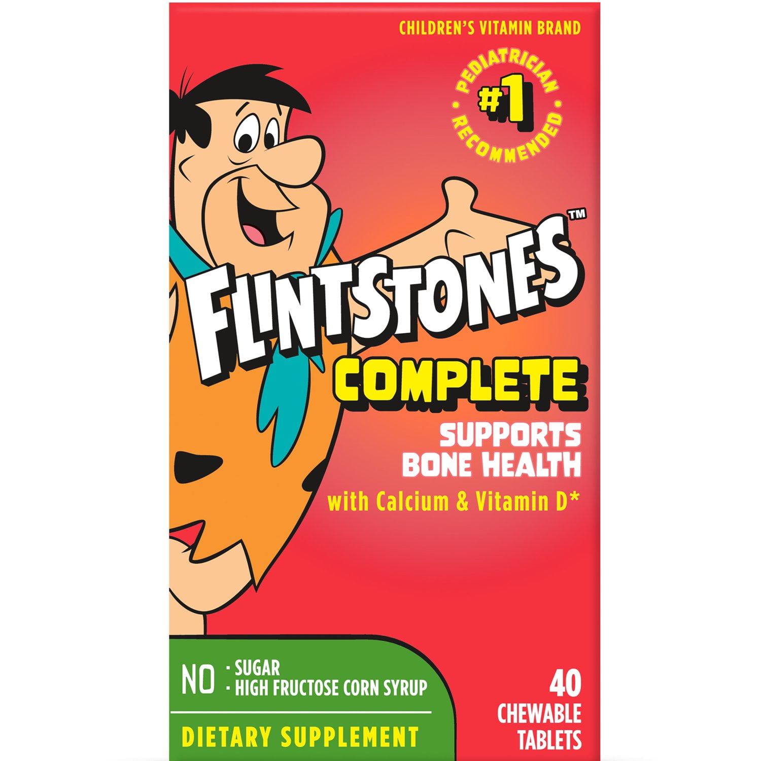 Flintstones Complete Chewable Kids Vitamins ages 2+, 40 Count