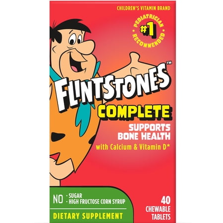 Flintstones Complete Chewable Kids Vitamins ages 2+, 40 Count