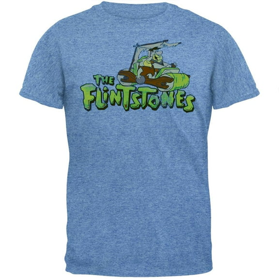Flintstones - Distressed Foot Power Light Blue T-Shirt - Large