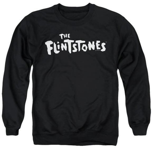 Flintstones Flintstones Logo 1 Unisex Adult Crewneck Sweatshirt,Black, 3X-Large