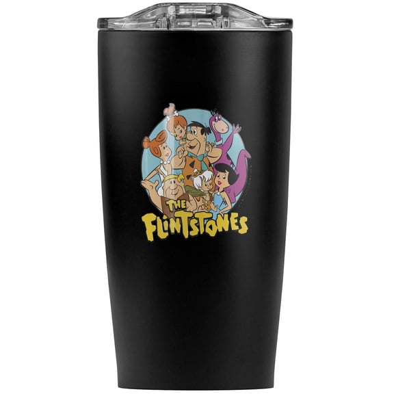 The Flintstones Group Stainless Steel 20 oz Travel Tumbler, Vacuum Insulated & Double Wall with Leakproof Sliding Lid | Great for Coffee/Hot Drinks and Cold Beverages