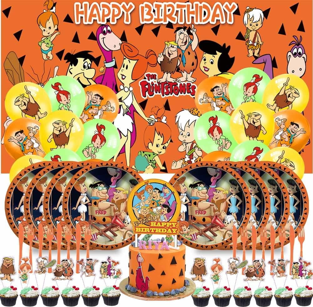 Flintstones Party Supplies Plates, Decorations, Cake Topper, and