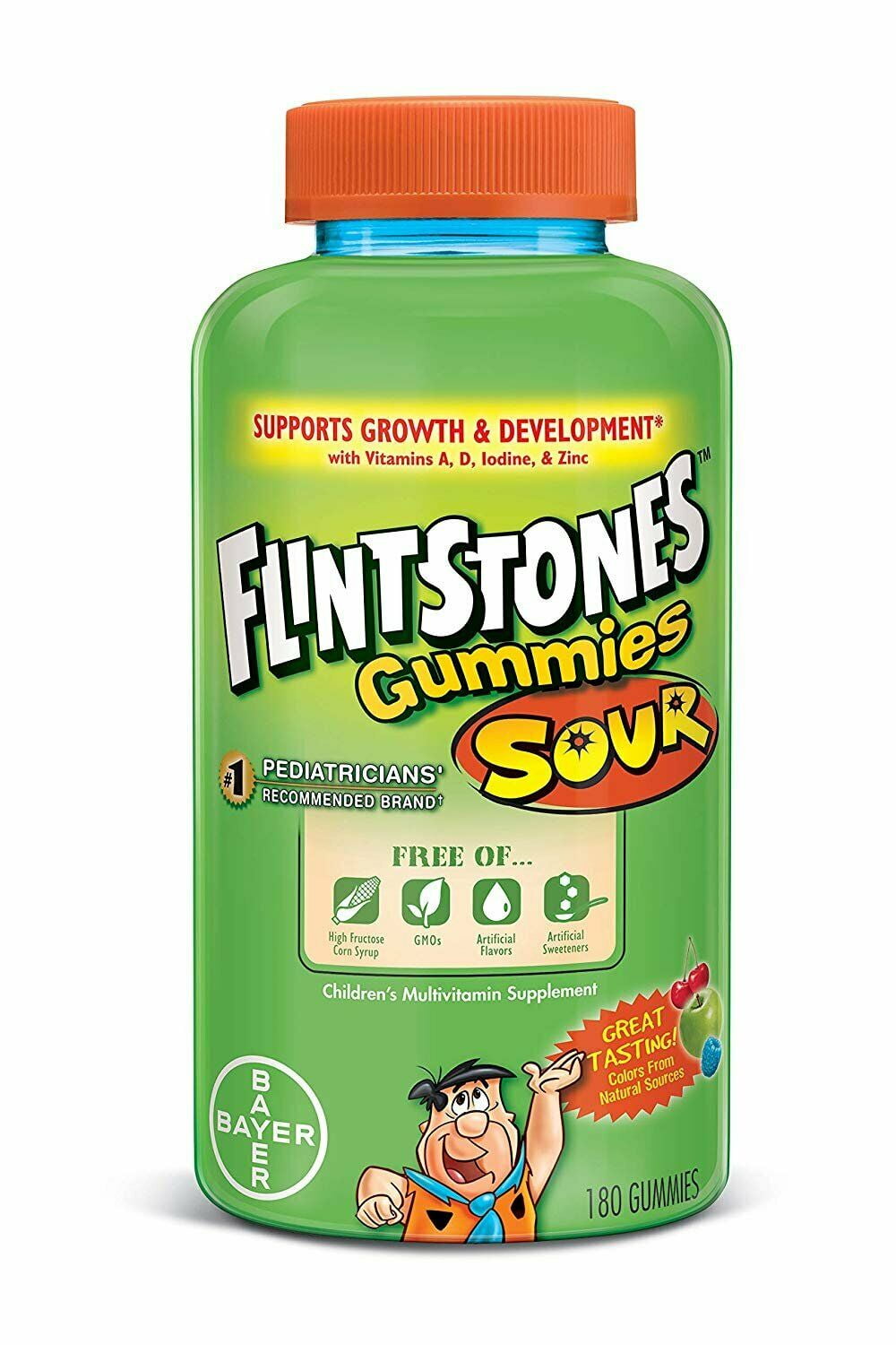 Flintstones Kids Chewable Multivitamin with Immunity Support, Sour Gummies, 180 ct