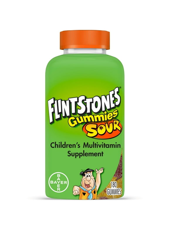 Flintstones Sour Gummies Kids Vitamins, Multivitamin for Kids, 180 Ct