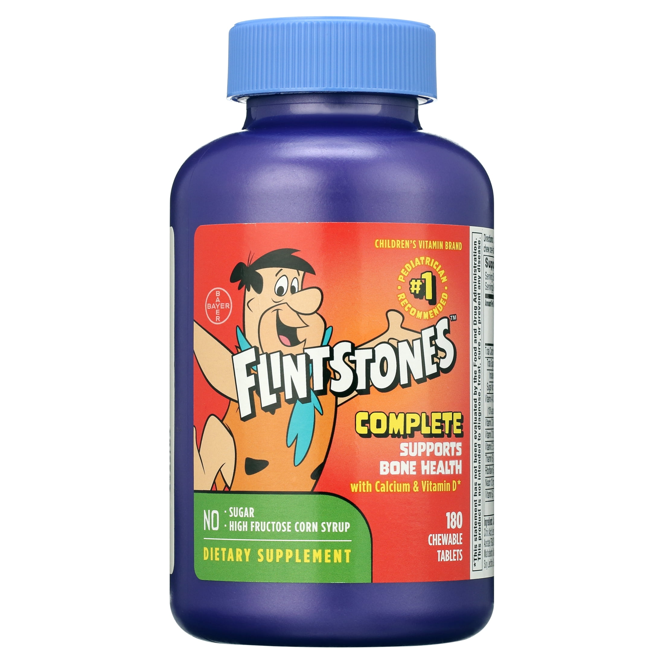 Flintstones Vitamins Chewable Kids Vitamins, Complete Multivitamin for Kids and Toddlers with Iron, Calcium, Vitamin C, Vitamin D & More, 180ct