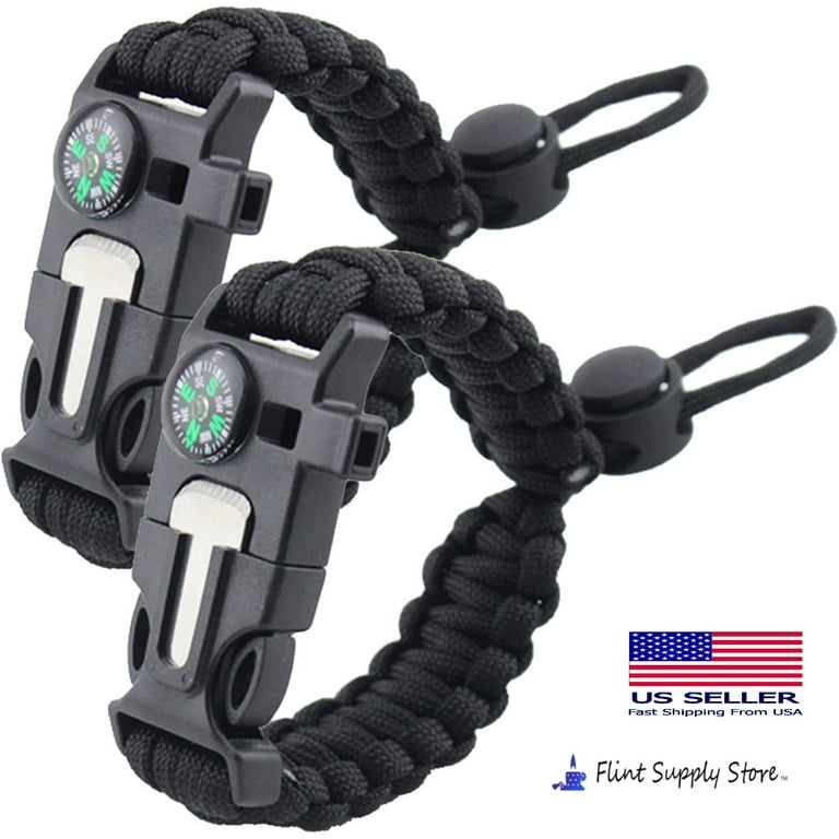 Paracord Survival Bracelet with Whistle And Fire Starter