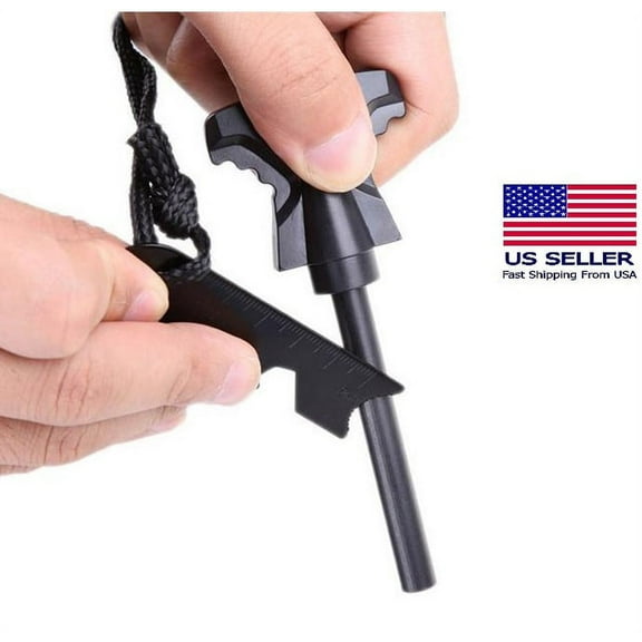 Flintsupplystore Fire Starter Flint Steel Striker Ferro Rod Waterproof Firesteel Camping Lighter