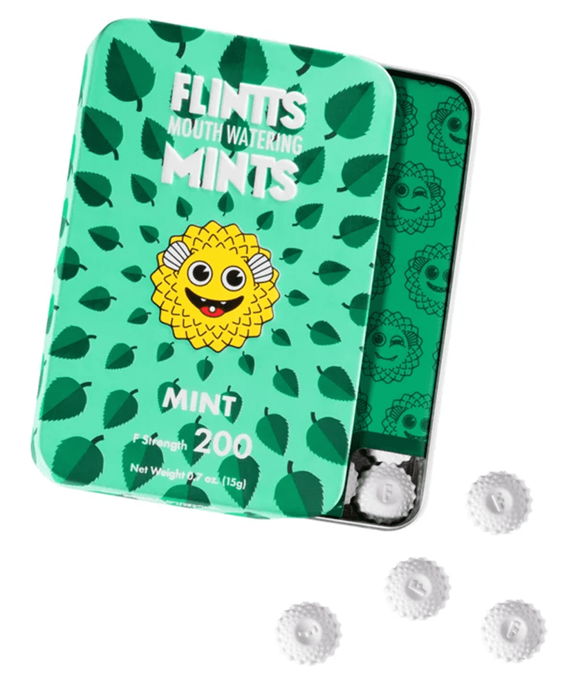 Flintts Super Strong Mouthwatering Mints, Intense Saliva-Stimulating Dry Mouth Remedy – 30 Mint Tablets