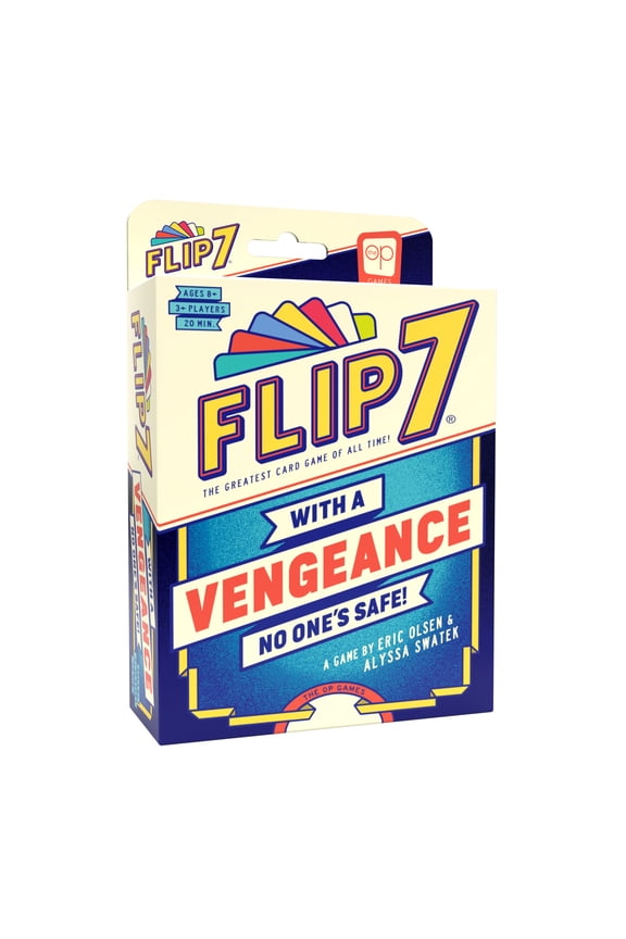 Flip 7: With a Vengeance, Addictive Press Your Luck Game, New Special Action Cards & Negative Modifiers, Fast-Paced, Easy to Teach Party Game from The Op Games (Walmart Exclusive)