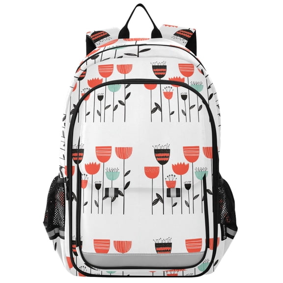 Flip Backpack Abstract Flower Collection Elementary School Backpack Lightweight Bookbag for School Travel