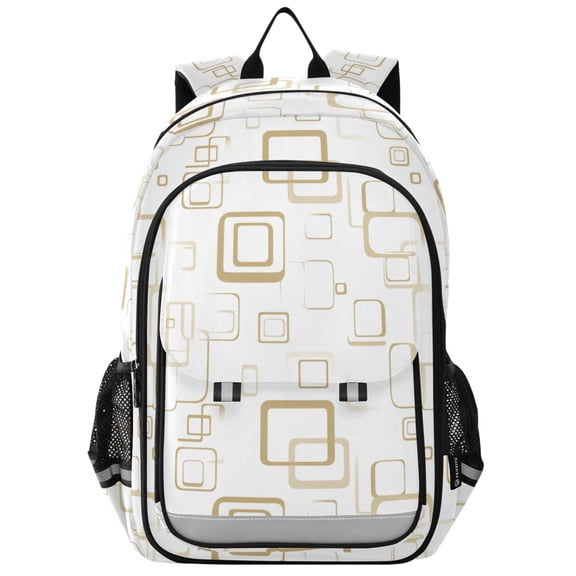 Flip Backpack Abstract Geometric Square Elementary School Backpack Lightweight Bookbag for School Travel