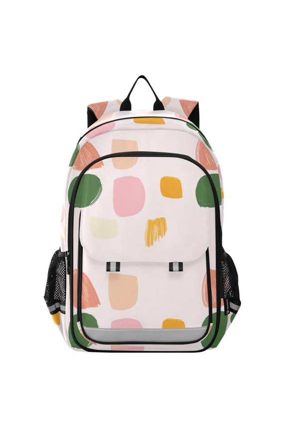 Flip Backpack Colorful Shapes Illustration Elementary School Backpack Lightweight Bookbag for School Travel