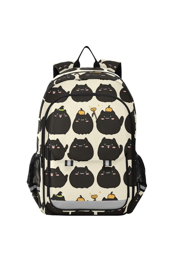 Flip Backpack Cuteblack Cat Elementary School Backpack Lightweight Bookbag for School Travel