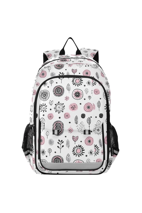 Flip Backpack Doodle Style Nature Elementary School Backpack Lightweight Bookbag for School Travel