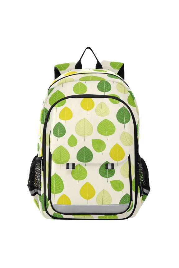 Flip Backpack Fresh Leaf Pattern Design Elementary School Backpack Lightweight Bookbag for School Travel