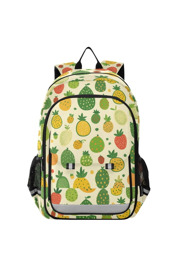 Flip Backpack Fruit Themed Pattern Elementary School Backpack Lightweight Bookbag for School Travel