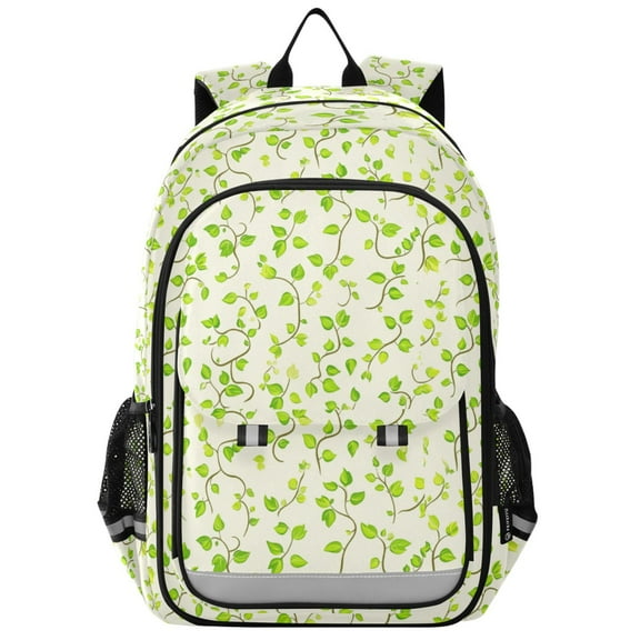 Flip Backpack Green Vine Flourish Elementary School Backpack Lightweight Bookbag for School Travel