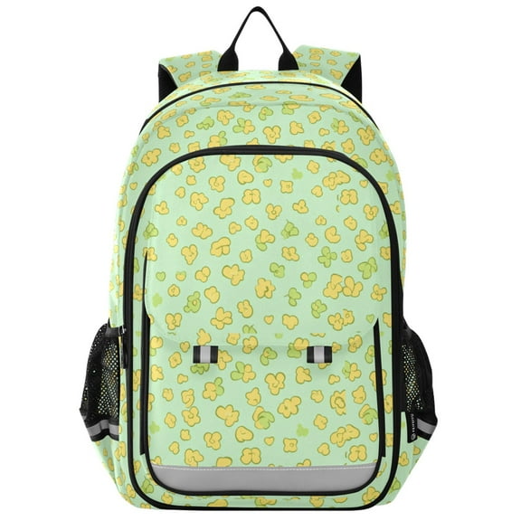 Flip Backpack Minimalist Flower Pattern Elementary School Backpack Lightweight Bookbag for School Travel