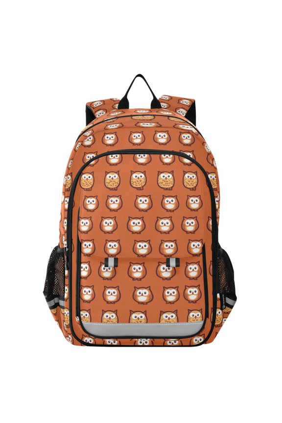 Flip Backpack Owl Pattern Design Elementary School Backpack Lightweight Bookbag for School Travel