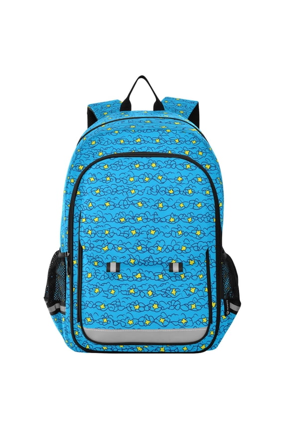 Flip Backpack Starry Sky Pattern Elementary School Backpack Lightweight Bookbag for School Travel
