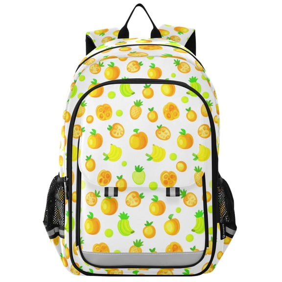 Flip Backpack Tropical Fruit Pattern Elementary School Backpack Lightweight Bookbag for School Travel
