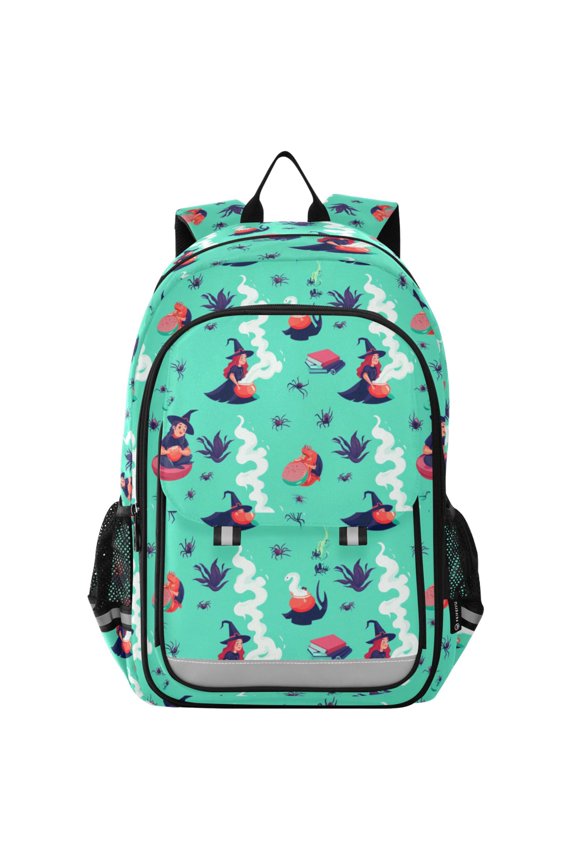 Flip Backpack Witches Brewing Potions Elementary School Backpack Lightweight Bookbag for School Travel
