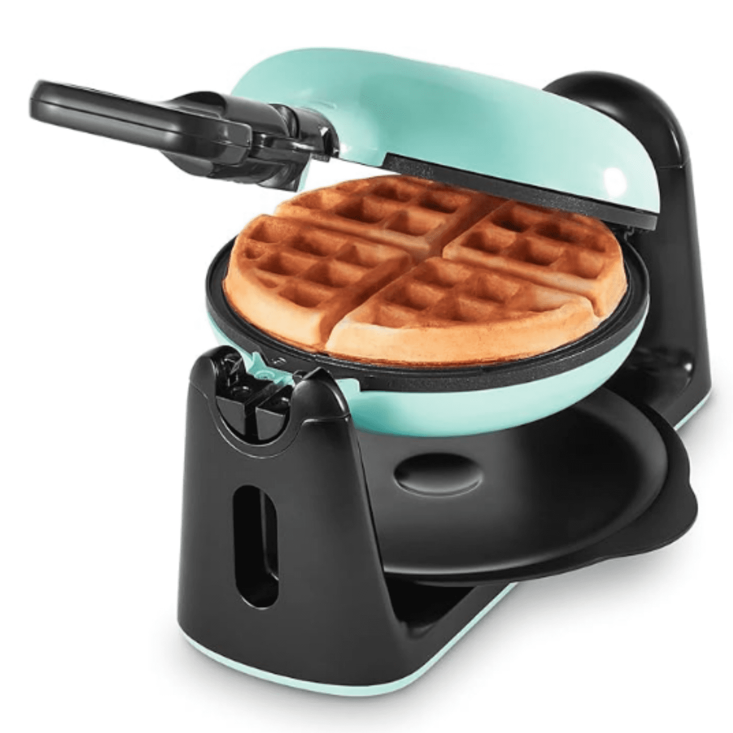 Flip Belgian Waffle Maker – 1” Thick Waffle Mold, Nonstick Waffle Iron with Quick Heat-Up, Surface - Rotating Belgian Waffle Maker for Kids and Families, Just Add Batter (Aqua)