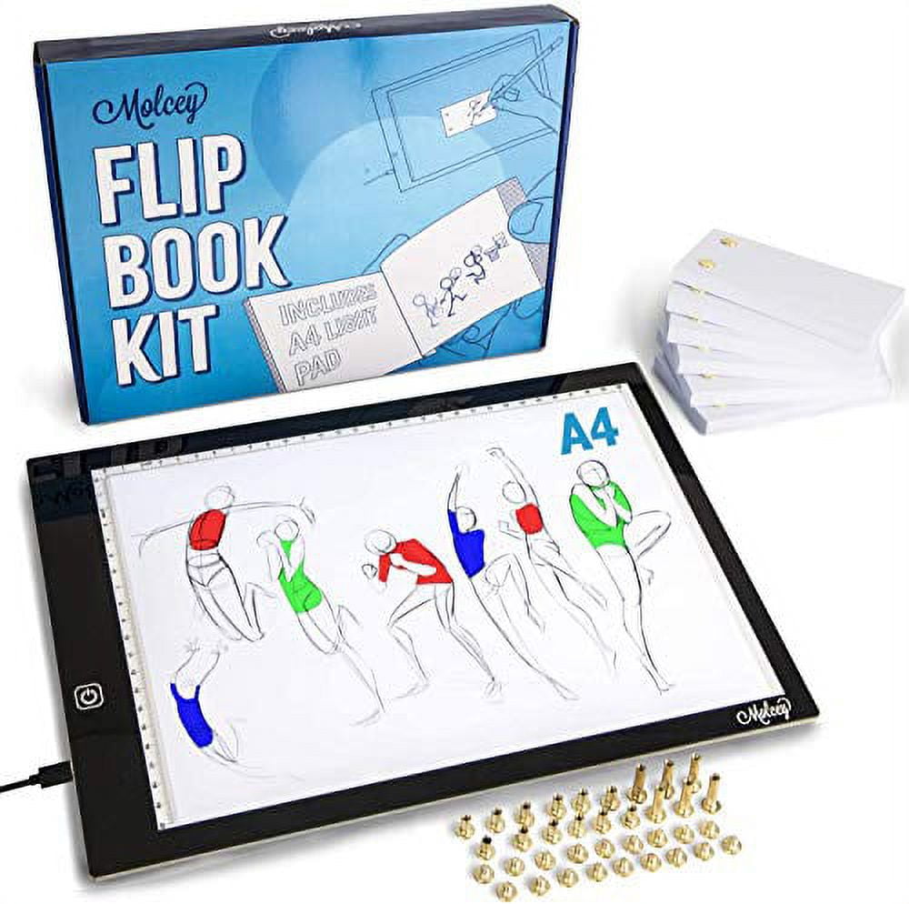 Flip Book Kit with Light Pad A4 LED Light Box for Drawing and Tracing
