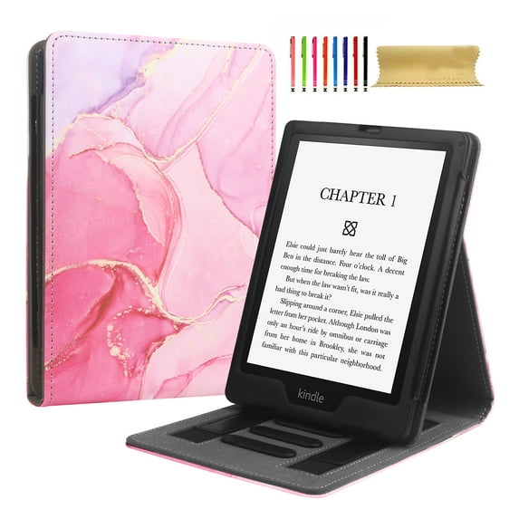 Flip Case for Amazon Kindle 11th Generation 2022 - Slim Fit Multi-Viewing Stand Cover with Auto Wake/Sleep Case Cover for Amazon Kindle 11th Generation 2022 Edition E-Reader, Pink Marble