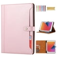 thumbnail image 1 of Flip Case for Apple iPad 10.2" 9th 8th 7th Generation 2021/2020/2019, Pencil Holder Smart Cover Auto Sleep Wake Protective Documents Pocket Stand Snap Closure Case for iPad 10.2 Inch, Rosegold, 1 of 7