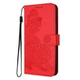thumbnail image 1 of Flip Case Compatible with Google Pixel 6a, Mandala Embossed Premium PU Leather Hand Wrist Cards Holder Folio Stand Luxury Protective Drop Proof Phone Case for Google Pixel 6a,Red, 1 of 7