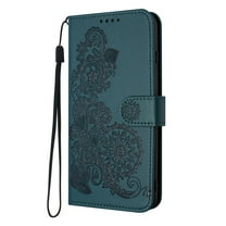 Flip Case Compatible with Samsung Galaxy A16 5G, Mandala Embossed Premium PU Leather Hand Wrist Cards Holder Folio Stand Luxury Protective Drop Proof Phone Case for Samsung Galaxy A16 5G,Darkgreen