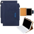 thumbnail image 1 of Flip Case Compatible with iPad 8th/7th Generation (10.2 Inch) & iPad Air (3rd Generation, 10.5") & iPad Pro Tablet (10.5 Inch) - Leather Protector Case Folio Folding Stand Wallet Cover (Dark Blue), 1 of 5