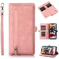 thumbnail image 1 of Flip Case Cover for Google Pixel 9a Case, Multi-Card Zipper Wallet Phone Case Leather Folio Flip Wallet Magnetic Wallet Case Phone Cover Case for Google Pixel 9a Back Cover, Rosegold, 1 of 8