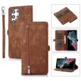 thumbnail image 1 of Flip Case Cover for Samsung Galaxy S23 Ultra Case, Multi-Card Zipper Wallet Phone Case Leather Folio Flip Wallet Magnetic Wallet Case Phone Cover Case for Samsung Galaxy S23 Ultra Back Cover,Brown, 1 of 9