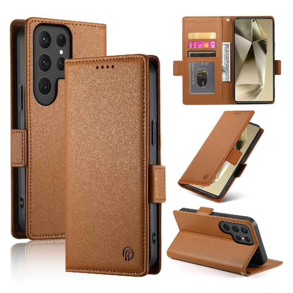 Flip Case For Samsung Galaxy S24 Ultra Flip Wallet Card Slots Business