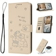 thumbnail image 1 of Flip Case for Google Pixel 9a PU Leather Wallet Case with Card Slots Magnetic Clasp Stand Function Cover Lovely Embossed with Wrist Strap Soft Inner Case for Google Pixel 9a - Beige, 1 of 8