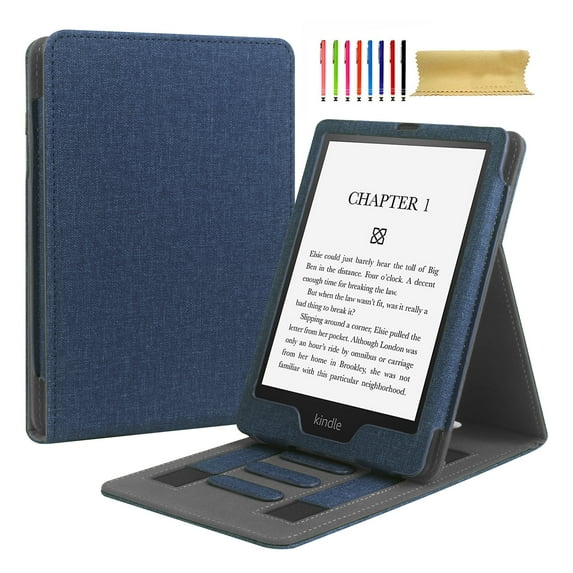 Flip Case for Kindle Paperwhite (11th Generation) 2021 - Slim Fit Multi-Viewing Stand Cover with Auto Wake/Sleep Case Cover for Kindle Paperwhite 2021 Edition E-Reader, Darkblue