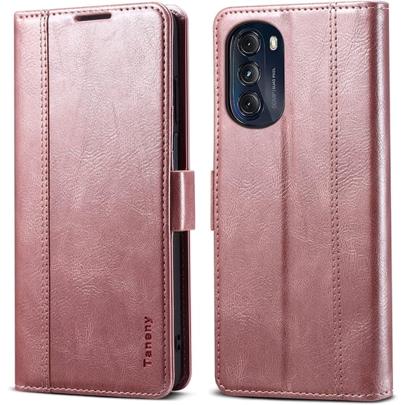 Flip Case for Moto G 5G 2022,Flip Fold Leather Wallet Case with RFID Blocking Credit Card Slot and Kickstand Magnetic Closure Protective Cover for Motorola Moto G 5G 2022 (Pink)