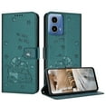 thumbnail image 1 of Flip Case for Motorola Moto G Stylus 5G 2024 PU Leather Wallet Case with Card Slots Magnetic Clasp Stand Function Cover Lovely Embossed with Wrist Strap Soft Inner Case for G Stylus 5G 2024 -Darkgreen, 1 of 8