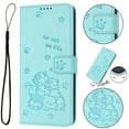 thumbnail image 1 of Flip Case for Samsung Galaxy S23 FE PU Leather Wallet Case with RFID Blocking Card Slot & Cash Pocket Magnetic Clasp Stand Function Cover Cat Patterned with Wrist Strap Phone Case,Green, 1 of 9