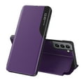 thumbnail image 1 of Flip Case for Samsung Galaxy S25 Plus - PU Leather Business Case with Full Body Protection, Kickstand, Smart Clear View Window, Shockproof, Slim Cover for Samsung Galaxy S25 Plus - Purple, 1 of 6