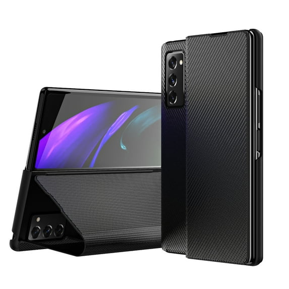 Flip Case for Samsung Galaxy Z Fold 2 5G, Fold 2 Cover, Premium PU Leather Drop Proof Anti-Scratch 360°Protection Cover Business Case for Galaxy Z Fold2 5G Phone (2020, SM-F916), Black