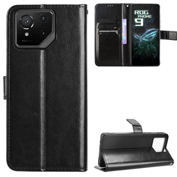 Flip Case for Asus ROG Phone 9 All-in-One Wallet Multifunctional Folio Flip Cover with Card Holder and Detachable Wrist Strap