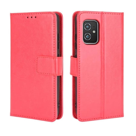 Flip Case for Asus Zenfone 8 All-in-One Wallet Multifunctional Folio Flip Cover with Card Holder and Detachable Wrist Strap
