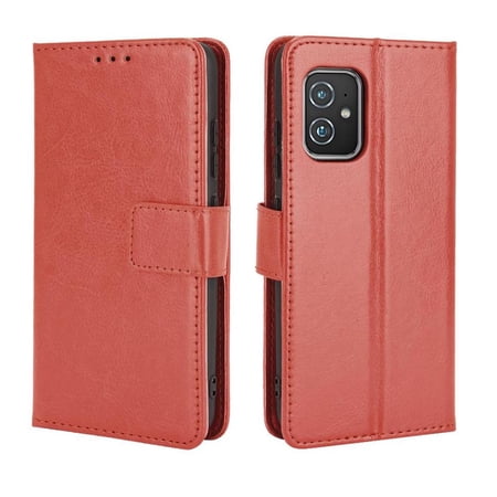 Flip Case for Asus Zenfone 8 All-in-One Wallet Multifunctional Folio Flip Cover with Card Holder and Detachable Wrist Strap