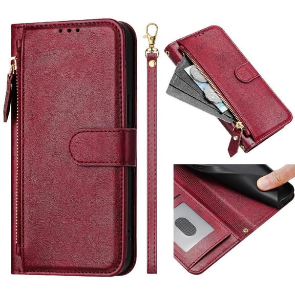 Flip Case for FLOODKING Samsung Galaxy S8 plus PU Leather Wallet with Zipper,Lanyard