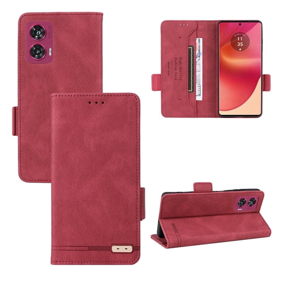 Flip Case for Motorola G15 4G/G05/G35/G55/G75 5G/G54/G84 Cover Magnetic Wallet with Buckle Card Holder Kickstand