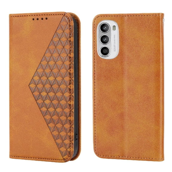 Flip Case for Motorola Moto G Stylus 4g 2022 Wallet Daily Use Hand Strap Rhombus Shape Stand