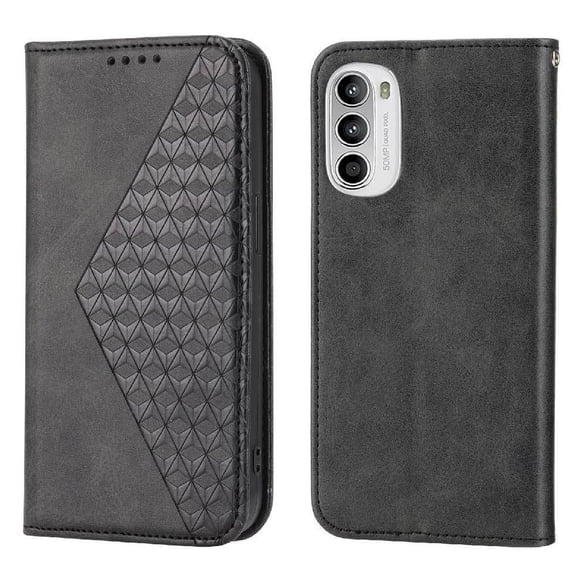 Flip Case for Motorola Moto G Stylus 4g 2022 Wallet Daily Use Hand Strap Rhombus Shape Stand
